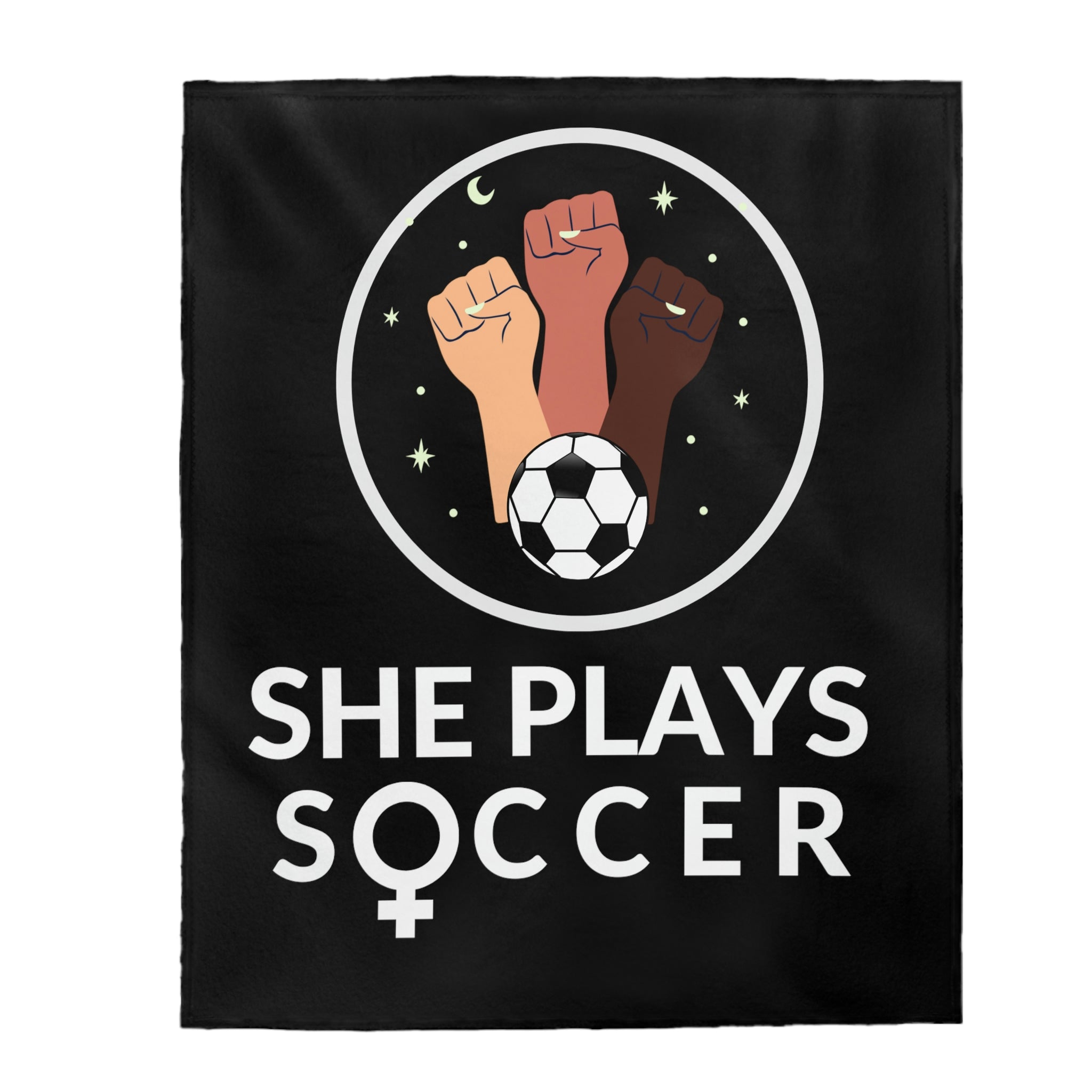 She Plays Soccer - Velveteen Plush Blanket